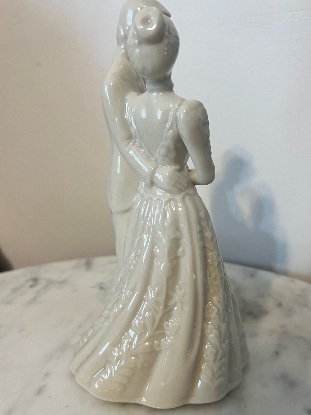 Lenox Glossy White Porcelain Bride and Groom Figurine with Teal Box Vintage - Picture 2 of 5